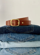Load image into Gallery viewer, 1-1/4” Belt in Cognac Vegetable Tanned Leather
