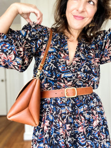 Small Flap Bag in Cognac Vegetable Tanned Leather