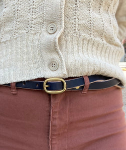 5/8" Leather Belt in Olive Vegetable Tanned Leather