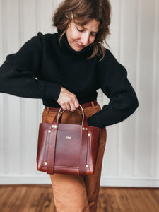 Small Tote in Chestnut Vegetable Tanned Leather