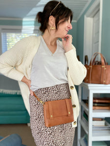 Mini Clutch in Cognac Vegetable Tanned Leather