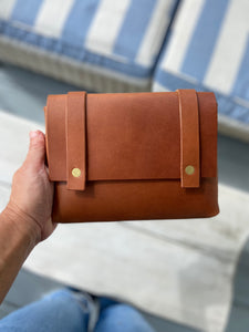 Mini Clutch in Cognac Vegetable Tanned Leather