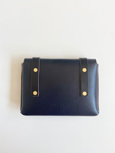 Mini Clutch in Navy Vegetable Tanned Leather