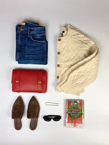 Medium Clutch in Red Vegetable Tanned Leather