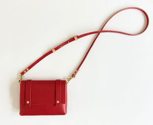 Mini Clutch in Red Vegetable Tanned Leather