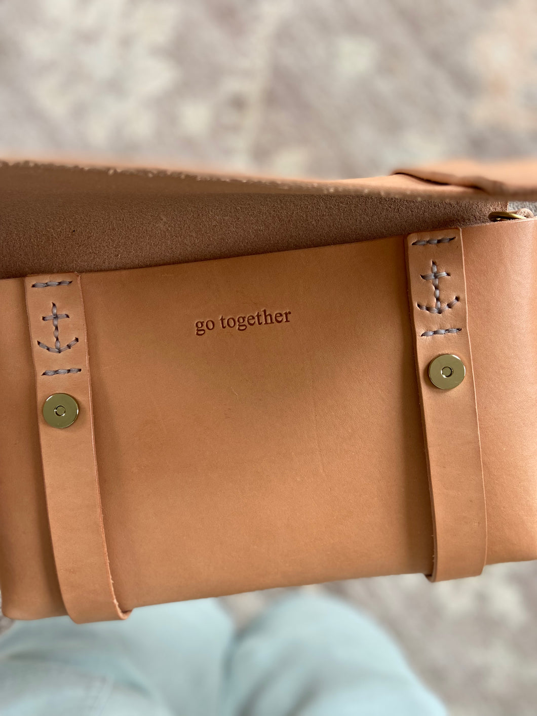 Medium Clutch in Natural DeLuxe Vegetable Tanned Leather