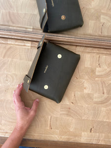 Mini Clutch in Army Vegetable Tanned Leather