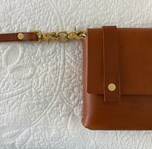 Load image into Gallery viewer, Mini Clutch in Cognac Vegetable Tanned Leather
