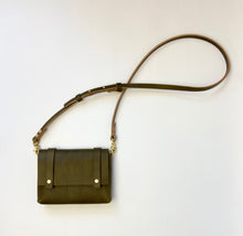 Load image into Gallery viewer, Mini Clutch in Olive Vegetable Tanned Leather
