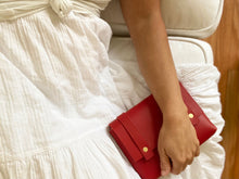 Load image into Gallery viewer, Mini Clutch in Red Vegetable Tanned Leather
