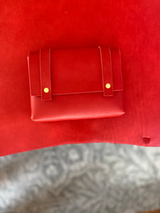 Mini Clutch in Red Vegetable Tanned Leather