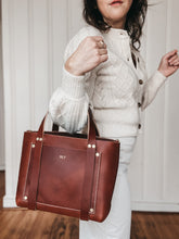 Load image into Gallery viewer, Medium Tote in Chestnut Vegetable Tanned Leather
