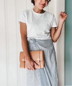 Medium Clutch in Natural DeLuxe Vegetable Tanned Leather