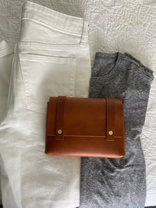 Mini Clutch in Cognac Vegetable Tanned Leather
