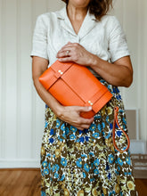 Load image into Gallery viewer, Medium Clutch in Iconic Orange Vegetable Tanned Leather
